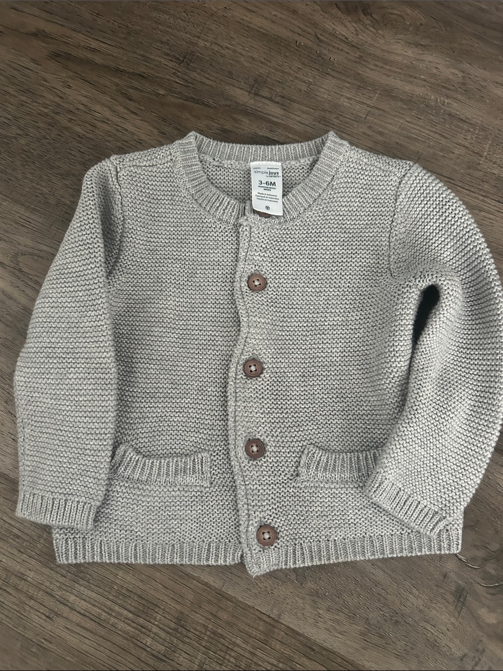 Carter's Light Gray Knit Button-Front Cardigan